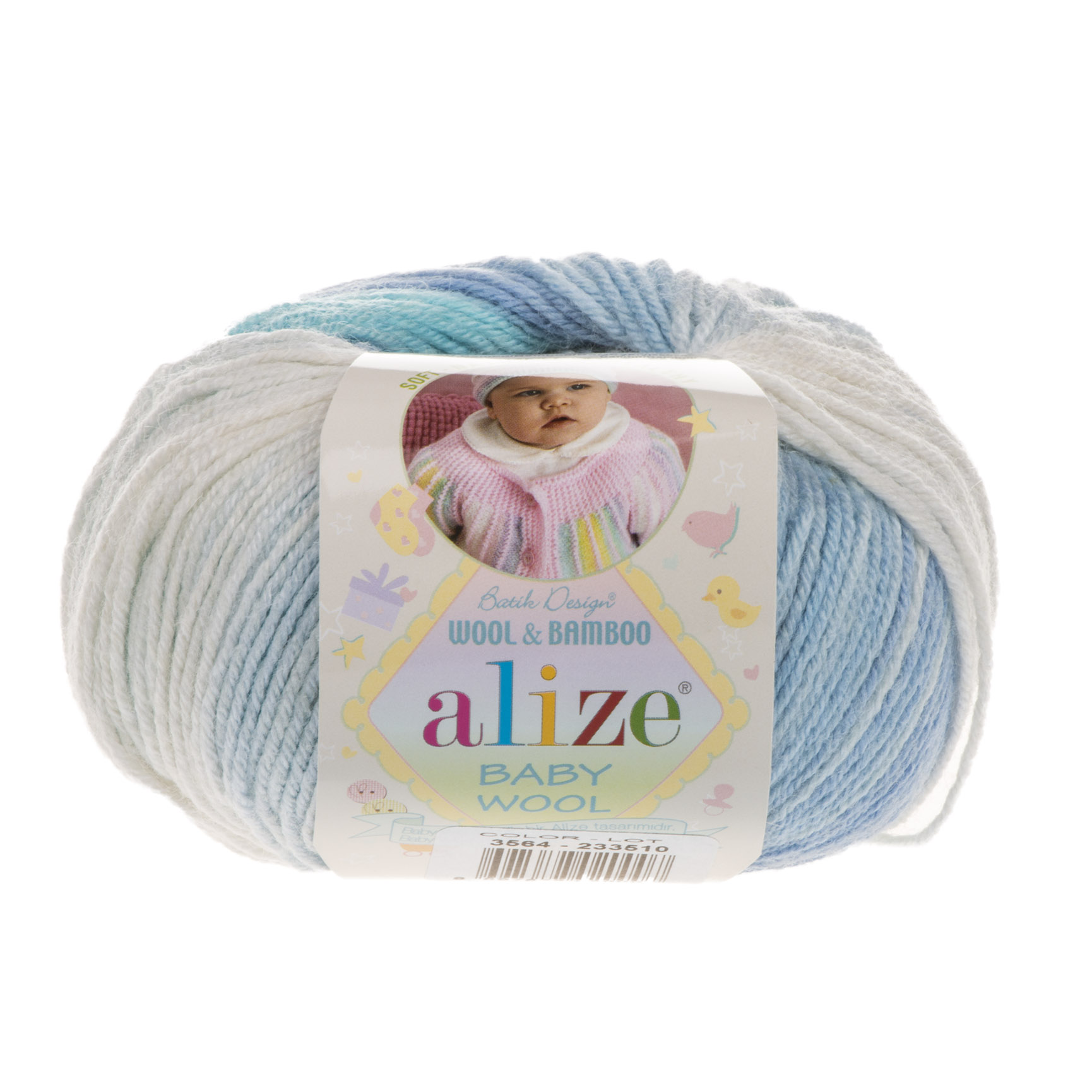 Baby Wool Batik 3564 бело-голубой