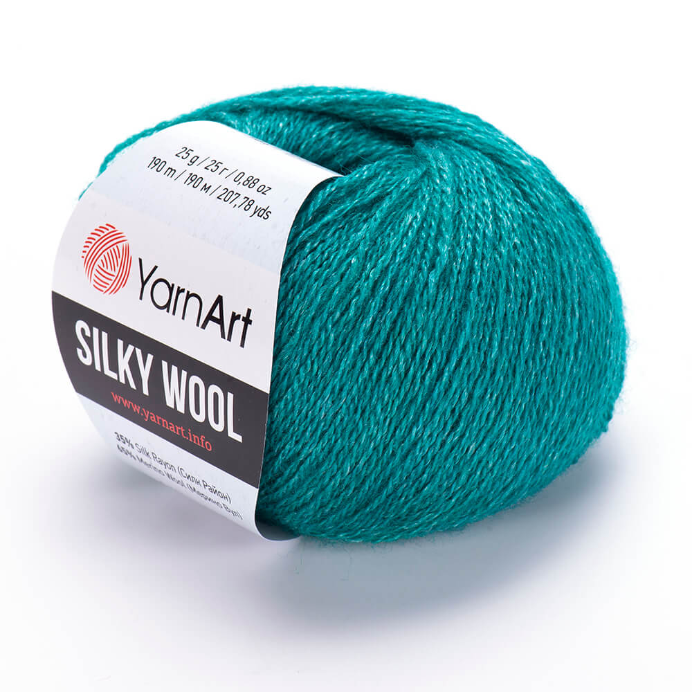Silky Wool 339 зеленая бирюза