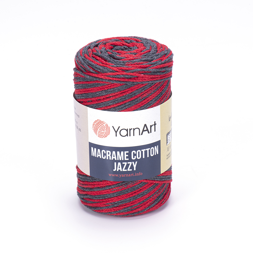 Macrame Cotton Jazzy 1205 красный-серый