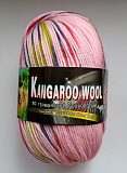 Kangaroo wool меланж 025 розовый+красно-сине-зеленые штрихи