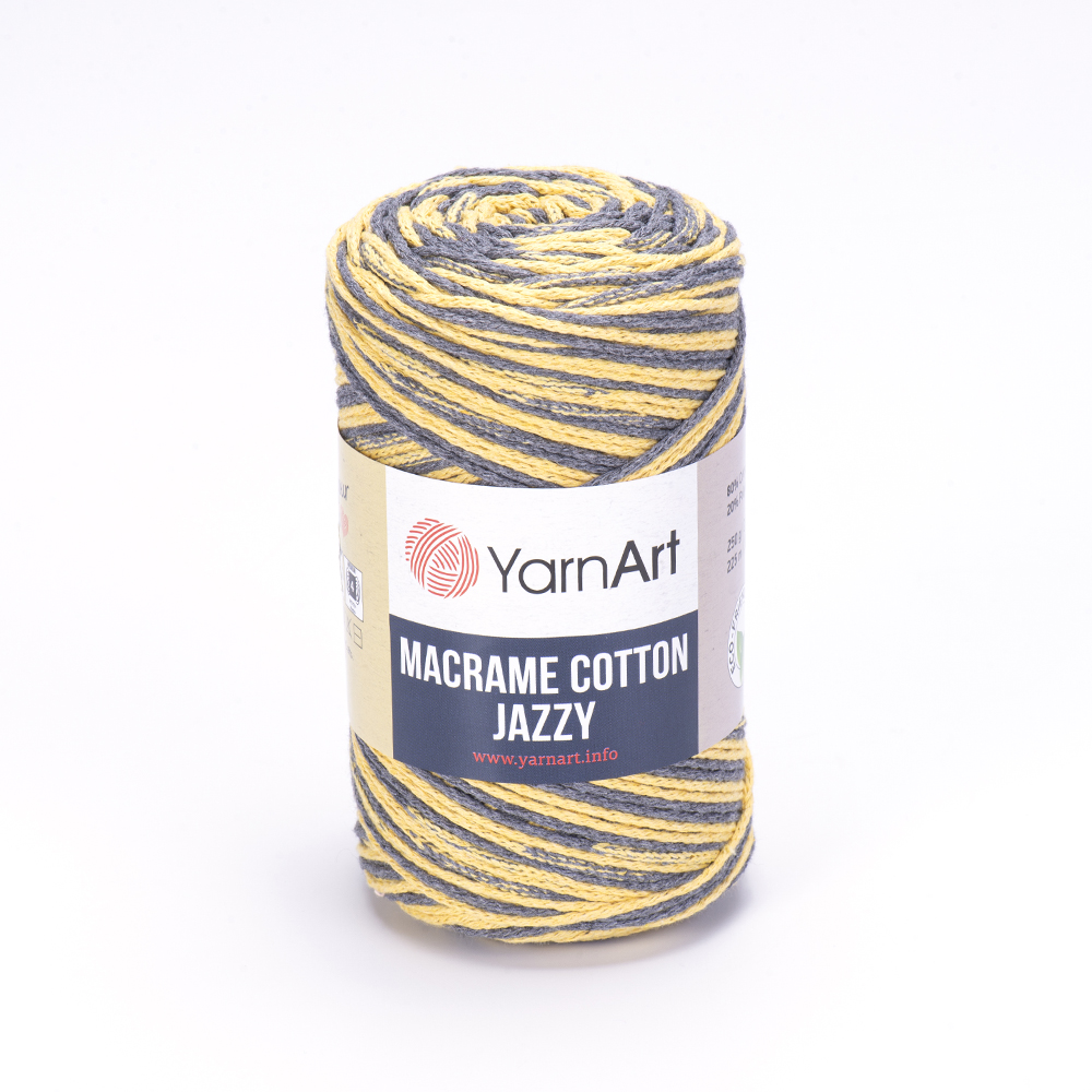 Macrame Cotton Jazzy 1203 желтый-серый