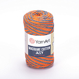 Macrame Cotton Jazzy 1202 апельсин-серый