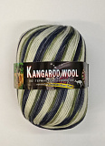 Kangaroo wool меланж 901 белый/зелёный/чёрный/серый