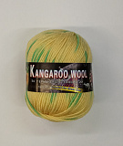 Kangaroo Wool 250 617 жёлтый с зелёными штрихами