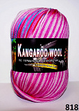 Kangaroo wool меланж 818 розовый-бирюзовые штрихи