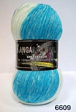 Kangaroo wool Crazy color 6609 бело-бирюзовый