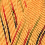 Kangaroo wool меланж 4654 яр.желтый с красно-сине зеленым штрихом