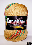 Kangaroo wool меланж 859 беж+малиново-бирюзовые штрихи