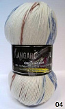 Kangaroo wool Crazy color 04 бело-коричнево-синий